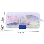 HENGJIA 5 Pcs 5,5 cm/11g Luya Métal VIB Leurres de pêche appât Kit Bionique avec boîte en plastique, Box018