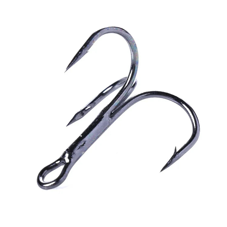 HENGJIA 20 hameçons triples classiques noirs en acier à haute teneur en carbone, 6# FH022