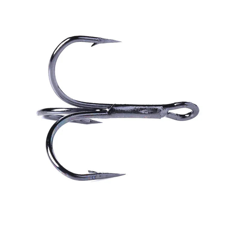 HENGJIA 20 hameçons triples classiques noirs en acier à haute teneur en carbone, 6# FH022