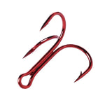 HENGJIA 20 hameçons triples classiques rouges à haute teneur en carbone, 8# FH023