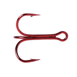 HENGJIA 20 hameçons triples classiques rouges en acier à haute teneur en carbone, 10# FH023