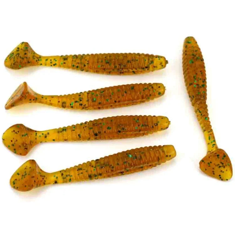 HENGJIA SO0205P 5 leurres de pêche souples à queue vissée de 8 cm/5 g, appâts artificiels, SO0205P