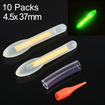10 paquets de bâtons lumineux de pêche de nuit OCEAN SUN en forme d'ampoule, visibilité : 50m, taille : 4,5 x 37mm, forme d'ampoule, visibilité : 50m
