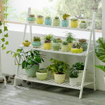 Support plante suspendu bambou 3 niveaux, étagères jardinière, rangement pots de fleurs, étagère pliante pour plantes, largeur : 100cm, 3 niveaux largeur : 100cm (blanc), 3 niveaux largeur : 100cm (abricot)