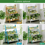 Support plante suspendu bambou 3 niveaux, étagères jardinière, rangement pots de fleurs, étagère pliante pour plantes, largeur : 100cm, 3 niveaux largeur : 100cm (blanc), 3 niveaux largeur : 100cm (abricot)