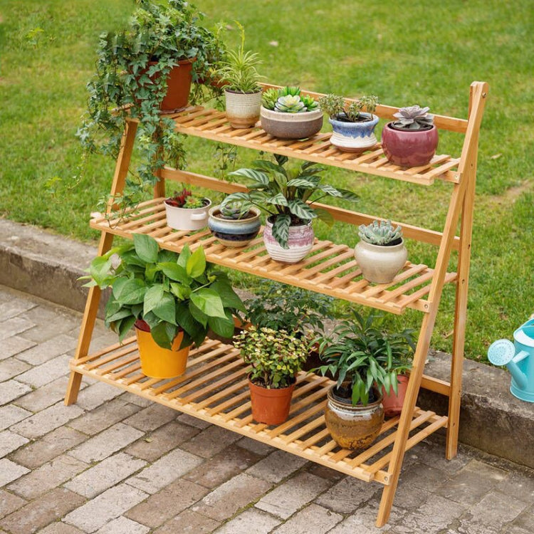Support plante suspendu bambou 3 niveaux, étagères jardinière, rangement pots de fleurs, étagère pliante pour plantes, largeur : 100cm, 3 niveaux largeur : 100cm (blanc), 3 niveaux largeur : 100cm (abricot)