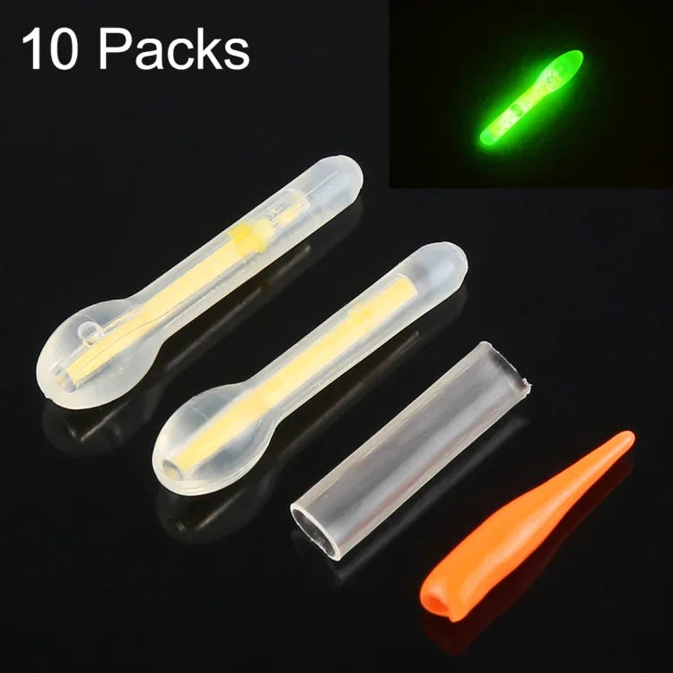 10 paquets de bâtons lumineux flottants en forme d'ampoule pour pêche de nuit, visibilité : 30 m, taille : 3,0 x 25 mm, forme d'ampoule, visibilité : 30 m