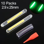 Lot de 10 bâtonnets lumineux de pêche de nuit OCEAN SUN Luminous Float, visibilité : 15 m, taille : 2,9 x 25 mm, visibilité : 15 m