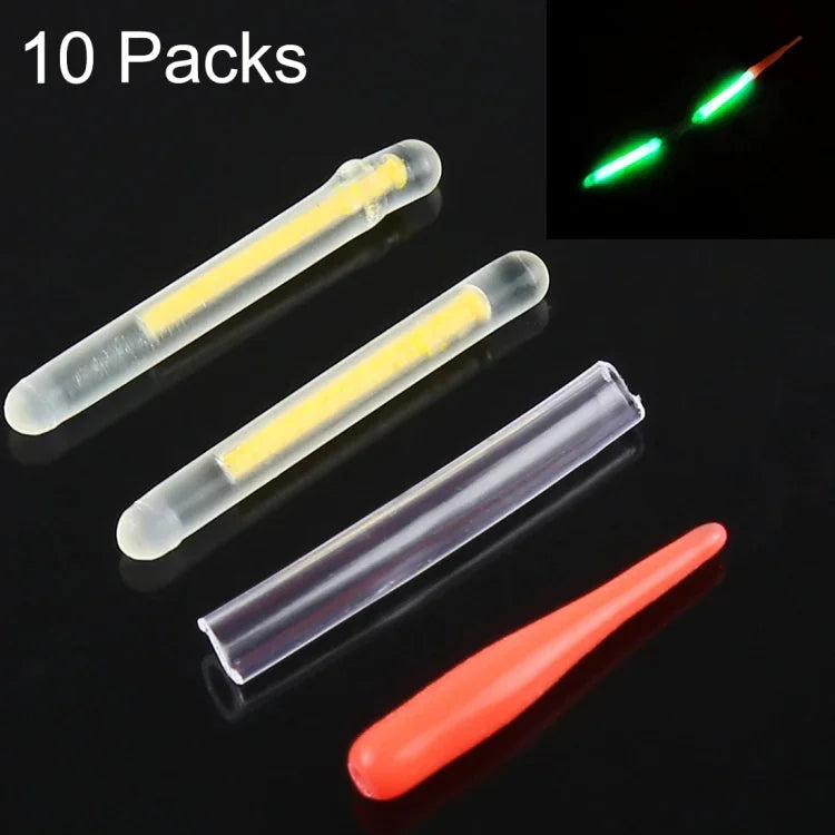 10 paquets OCEAN SUN Flotteur Lumineux Ultra-fin Bâton Lumineux pour Pêche de Nuit, Visibilité : 15m, Taille : 2.2 x 20mm, Ultrafin, Visibilité : 15m