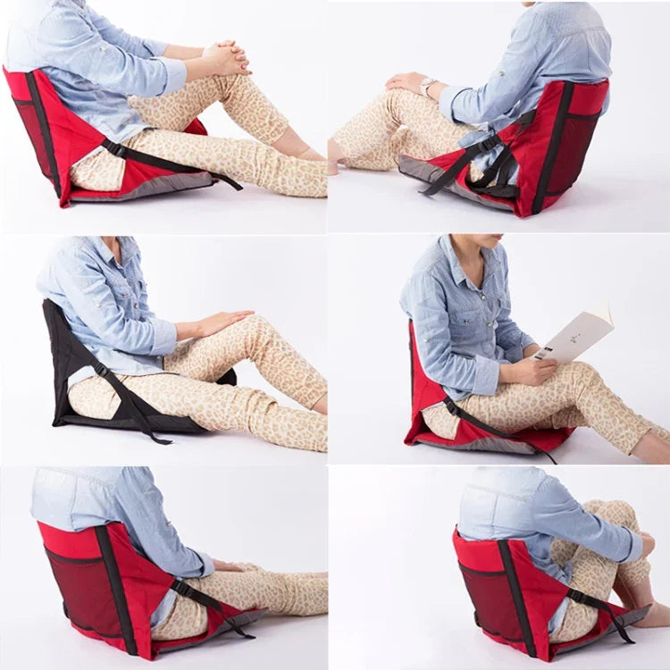 Coussin de siège pliant extérieur avec dossier, taille : 78*40*2cm, Tabouret pliant CLS (Rouge), siège pliant (Noir)