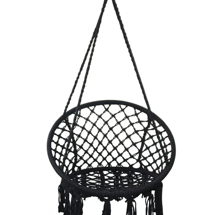 Chaise balançoire tissée en corde de coton pour intérieur
