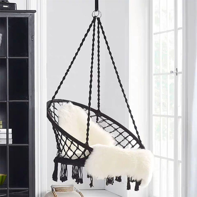 Chaise balançoire tissée en corde de coton pour intérieur