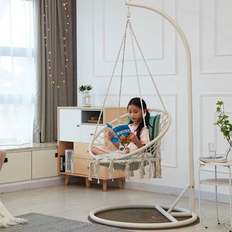 Chaise balançoire tissée en corde de coton pour intérieur