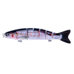 HENGJIA JM026 6# 12.7cm 22g Leurres de pêche artificiels durs en plastique multi-sections avec hameçon triple, livraison de couleur aléatoire, JM026 6# 12.7cm
