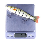 HENGJIA JM026 6# 12.7cm 22g Leurres de pêche artificiels durs en plastique multi-sections avec hameçon triple, livraison de couleur aléatoire, JM026 6# 12.7cm
