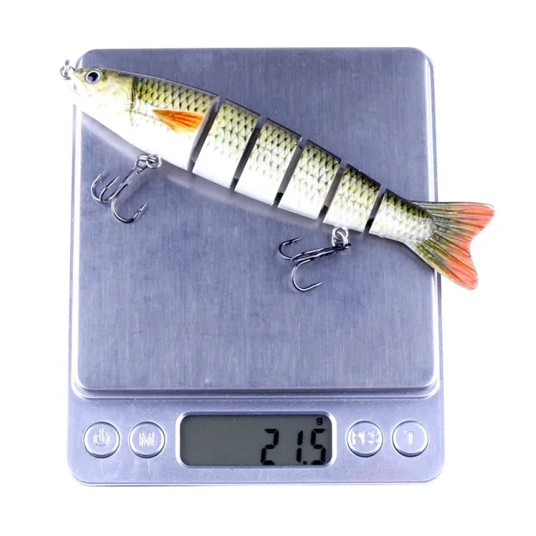 HENGJIA JM026 6# 12.7cm 22g Leurres de pêche artificiels durs en plastique multi-sections avec hameçon triple, livraison de couleur aléatoire, JM026 6# 12.7cm
