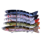 HENGJIA JM026 6# 12.7cm 22g Leurres de pêche artificiels durs en plastique multi-sections avec hameçon triple, livraison de couleur aléatoire, JM026 6# 12.7cm