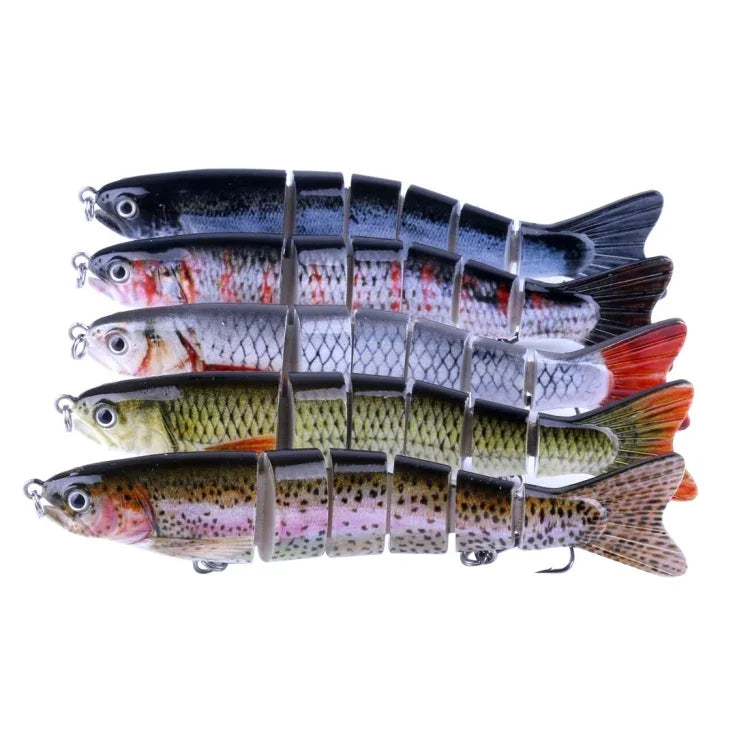 HENGJIA JM026 6# 12.7cm 22g Leurres de pêche artificiels durs en plastique multi-sections avec hameçon triple, livraison de couleur aléatoire, JM026 6# 12.7cm