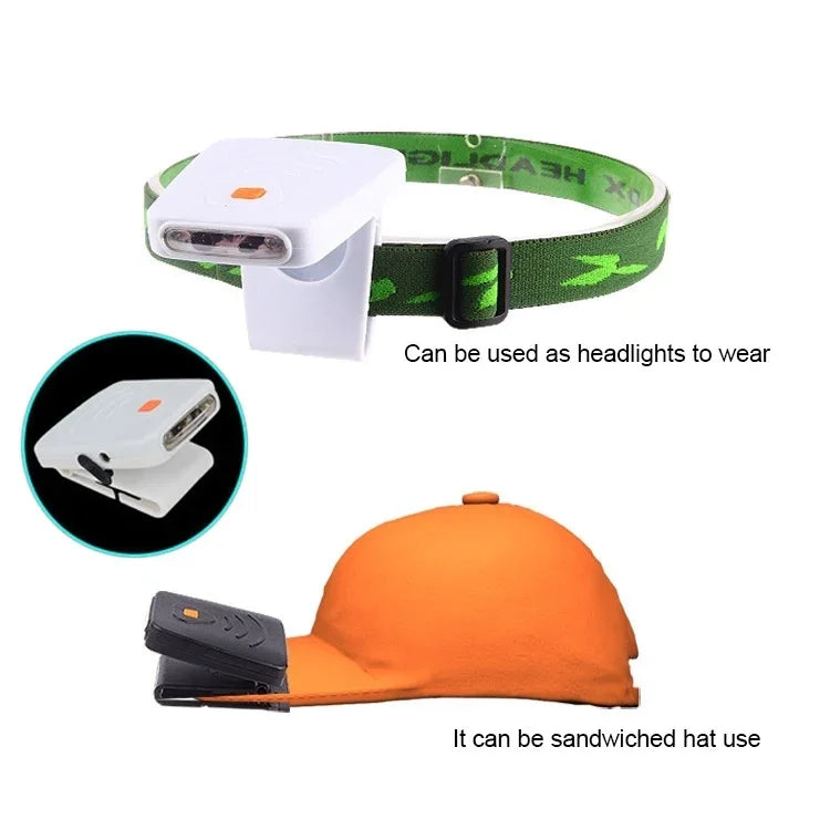 Lampe frontale de pêche à LED infrarouge portable rechargeable avec capteur et clip pour la pêche, le camping et la randonnée