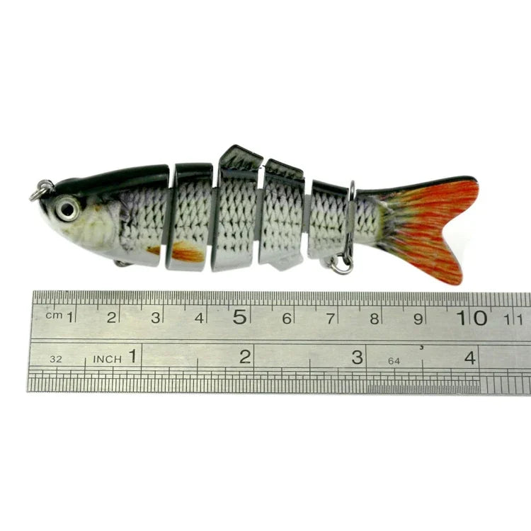 HENGJIA JM020 10cm 18g Leurre dur en plastique multi-sections avec hameçon triple, livraison couleur aléatoire, JM020 10cm