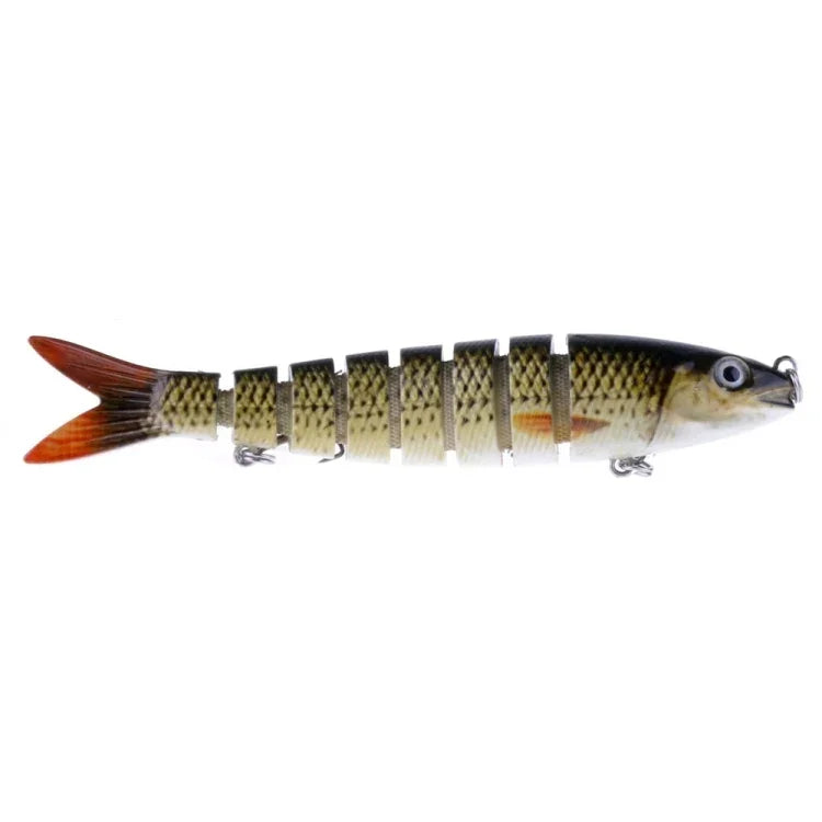 HENGJIA JM024-X 6# 13.6cm 18.7g Leurre de pêche artificiel en plastique dur multi-sections avec hameçon triple, couleur aléatoire, JM024-X 6# 13.6cm