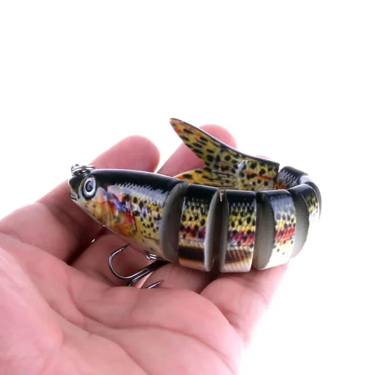 HENGJIA JM024-X 6# 13.6cm 18.7g Leurre de pêche artificiel en plastique dur multi-sections avec hameçon triple, couleur aléatoire, JM024-X 6# 13.6cm