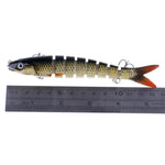 HENGJIA JM024-X 6# 13.6cm 18.7g Leurre de pêche artificiel en plastique dur multi-sections avec hameçon triple, couleur aléatoire, JM024-X 6# 13.6cm