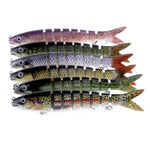 HENGJIA JM024-X 6# 13.6cm 18.7g Leurre de pêche artificiel en plastique dur multi-sections avec hameçon triple, couleur aléatoire, JM024-X 6# 13.6cm