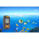 Détecteur de poissons portable à ultrasons, sondeur de profondeur et de température de l'eau avec transducteur de capteur sonar filaire et écran LCD, détecteur de poissons Noir