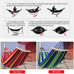 Hamac en toile extérieur antiretournement pour une personne, lit balançoire de plage portable avec bâtons en bois, taille : 185 x 80cm, taille : 185 x 80cm, taille : 185 x 80cm (Rouge)