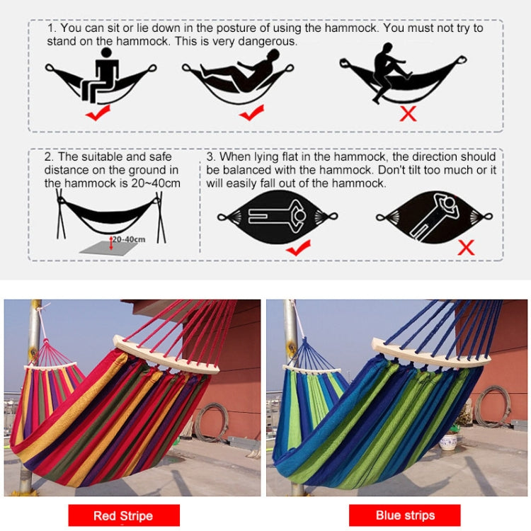 Hamac en toile extérieur antiretournement pour une personne, lit balançoire de plage portable avec bâtons en bois, taille : 185 x 80cm, taille : 185 x 80cm, taille : 185 x 80cm (Rouge)