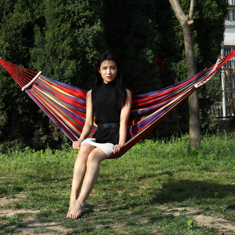 Hamac en toile extérieur antiretournement pour une personne, lit balançoire de plage portable avec bâtons en bois, taille : 185 x 80cm, taille : 185 x 80cm, taille : 185 x 80cm (Rouge)