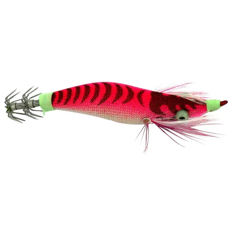 HENGJIA 8cm Leurre Dur en Plastique Calamar, Leurre Crevette, 1# (Magenta+Rouge Foncé), 2# (Orange + Jaune), 3# (Jaune), 5# (Magenta), 6# (Orange)