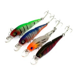 HENGJIA JM010-X 6# 8,8 cm 7,4 g Leurre de pêche artificiel dur en plastique en 2 sections avec hameçon triple, couleur aléatoire, JM010-X 6# 8,8 cm