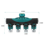 4 In 1 Multi-function Garden Water Sprinklers Lawn Irrigation Valve Water Dividing Controller Water Pipe Shunt, EU Plug, EU Plug