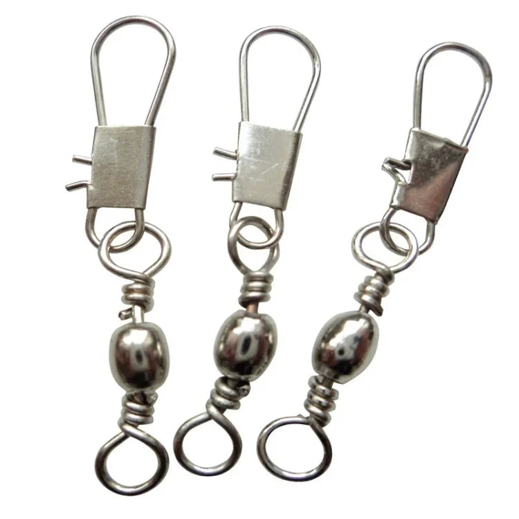 20x Hameçons 8# 3,5cm Émerillons barillets avec anneau de sécurité, 20x 8# 3,5cm