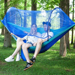 Portable Outdoor Camping Full-automatic Nylon Parachute Hammock with Mosquito Nets, Size : 290 x 140cm, 290x140cm Green, 290x140cm Blue, 290x140cm Orange, 290x140cm Camouflage, 290x140cm Army Green, 290x140cm Black, 290x140cm Dark Blue                 ...