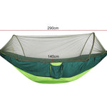 Portable Outdoor Camping Full-automatic Nylon Parachute Hammock with Mosquito Nets, Size : 290 x 140cm, 290x140cm Green, 290x140cm Blue, 290x140cm Orange, 290x140cm Camouflage, 290x140cm Army Green, 290x140cm Black, 290x140cm Dark Blue                 ...