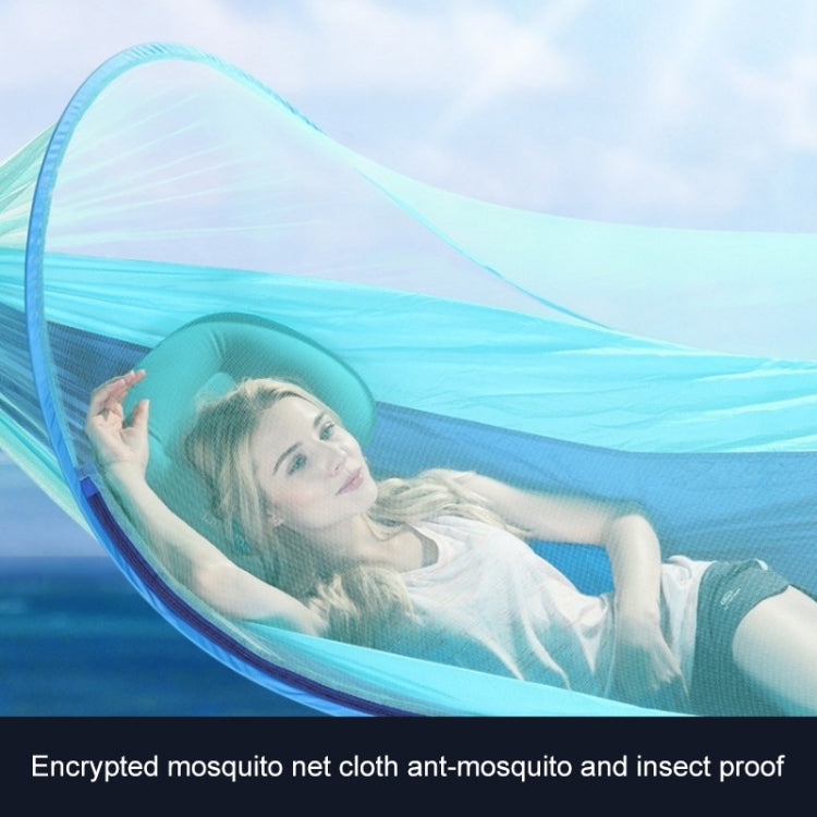 Portable Outdoor Camping Full-automatic Nylon Parachute Hammock with Mosquito Nets, Size : 290 x 140cm, 290x140cm Green, 290x140cm Blue, 290x140cm Orange, 290x140cm Camouflage, 290x140cm Army Green, 290x140cm Black, 290x140cm Dark Blue                 ...