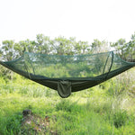 Hamac parachute en nylon entièrement automatique portable pour camping extérieur avec moustiquaire, Taille : 250 x 120 cm, 250x120cm Vert armée