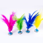 5 pièces Jouet d'exercice pour pied avec volant à plumes de dinde, couleur livrée aléatoirement