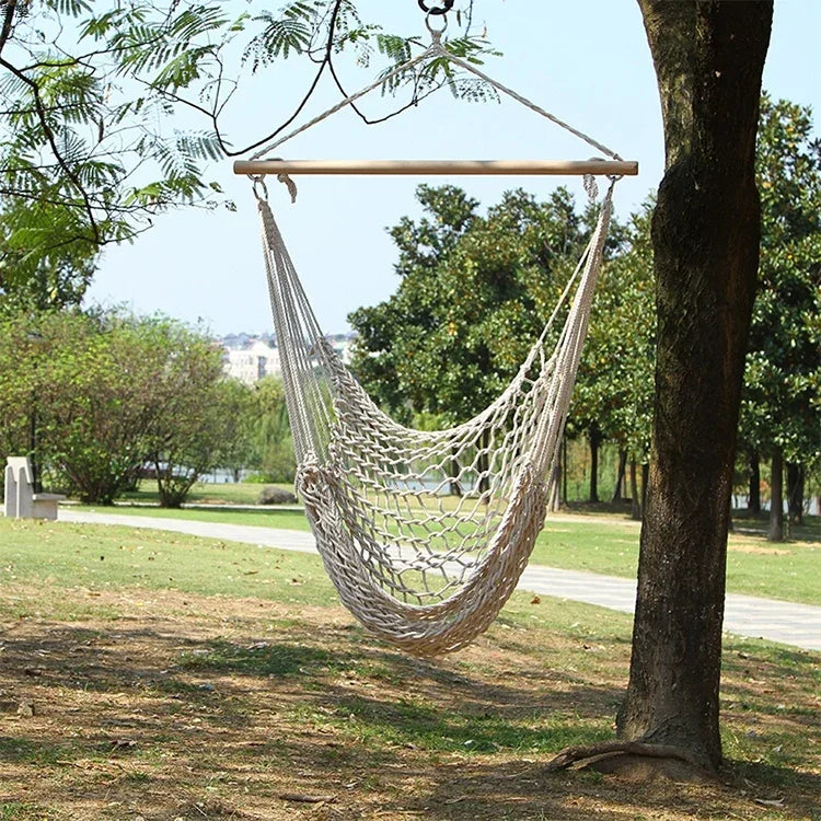 Chaise suspendue filet en corde de coton pour extérieur Aotu AT6732, hamac, Taille : 130x90 cm, Taille : 130x90 cm