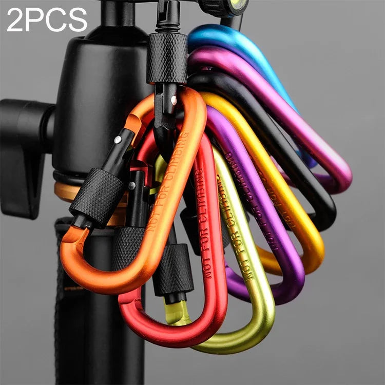 2 PCS Boucle d'escalade multifonction en aluminium en forme de D, livraison couleur aléatoire, 2PCS couleur aléatoire