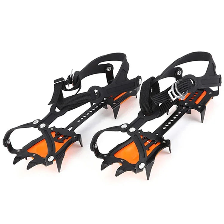 Aotu AT8701 Une paire de housses antidérapantes pour chaussures d'escalade sur glace à 10 dents, 10 dents Orange, 10 dents Jaune