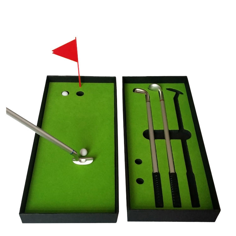 Mini tapis de putting de golf, terrain d'entraînement avec tige de poussée, taille : 24,5x10,5x3,5 cm, mini terrain