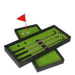 Mini tapis de putting de golf, terrain d'entraînement avec tige de poussée, taille : 24,5x10,5x3,5 cm, mini terrain