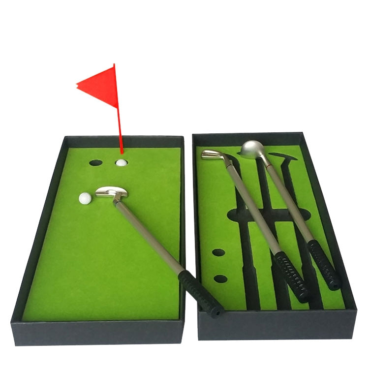 Mini tapis de putting de golf, terrain d'entraînement avec tige de poussée, taille : 24,5x10,5x3,5 cm, mini terrain