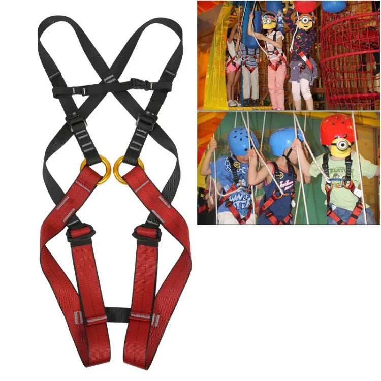 XINDA XDA9516 Harnais de sécurité intégral réglable en fil polyester haute résistance pour escalade en extérieur, taille enfants : S, taille : S