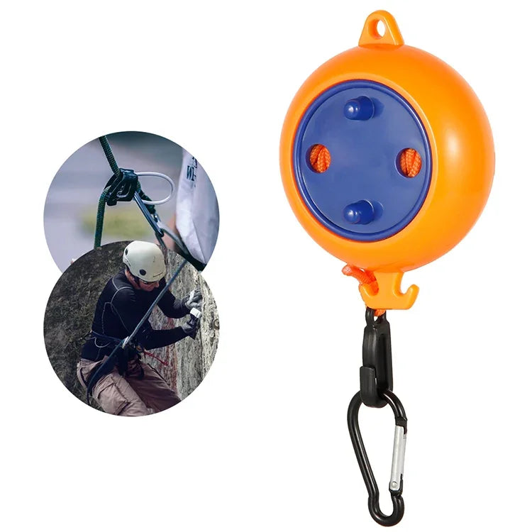 Corde à linge rétractable coupe-vent pour extérieur avec boîte rotative de rangement, corde à linge