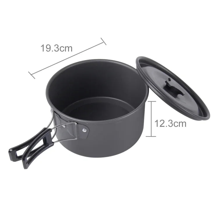 DS-500 Set de cuisine empilable ultra léger 15 pièces pour camping extérieur 4-5 personnes, Taille : Grande, DS-500 Taille : Grande